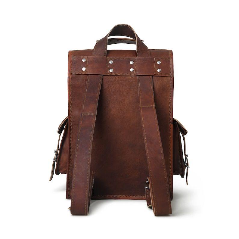 Mochila de couro conversível 2 em 1 para laptop | Mochila de couro marrom vintage para laptop | Bolsa de couro para laptop para homens e mulheres