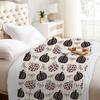 Black Blanket Happy Halloween Pumpkin 3D Printed Soft Flannel Blanket for Home Living Room Bedroom Halloween Decor Birthday Gift