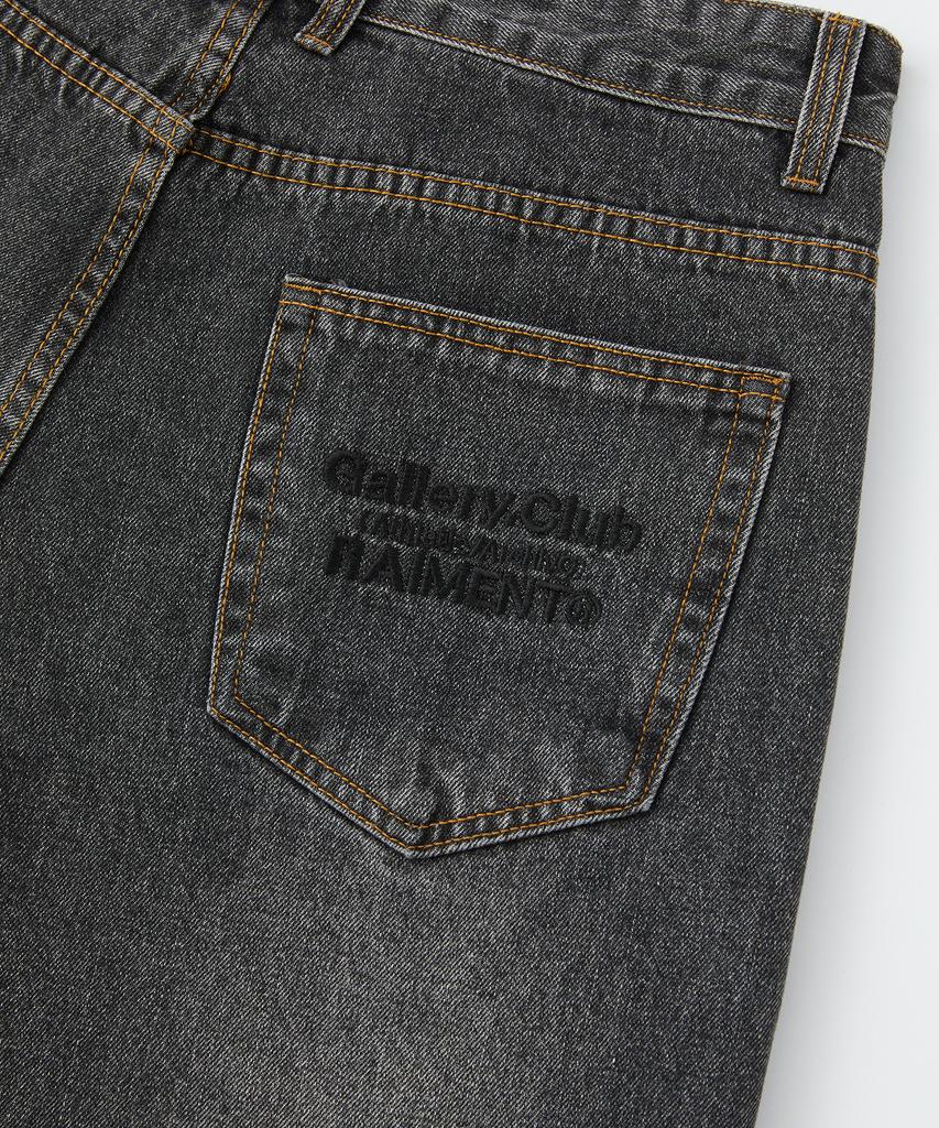 RAIMENT All Season Sand Washed Wide Denim Pants_Black Denim
