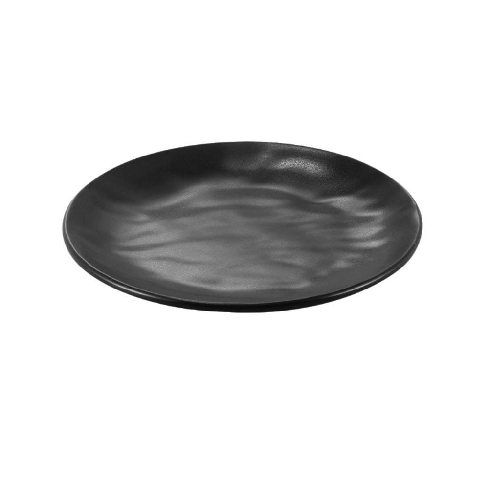 Western Style Beef Flat Plate Black Dinner Plate Cooking Dishes Melamine Plate  Hotel
