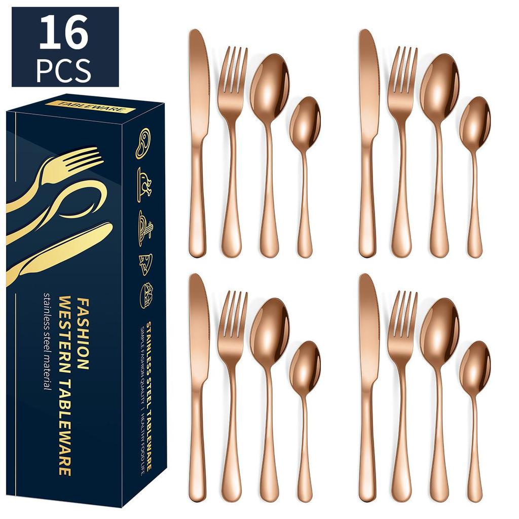 Popularne zastawy stołowe ze stali nierdzewnej 1010, nóż, widelec, zestaw łyżek, 24-częściowy zestaw/16-częściowy zestaw, zachodnia zastawa stołowa jest tania