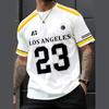 Mens Sports Short Sleeve T Shirt Los Angeles 23 Basketball Jersey Inspired Print Fashion Crew Neck Tee Casual Daily Street Athletic Loose Fitting.