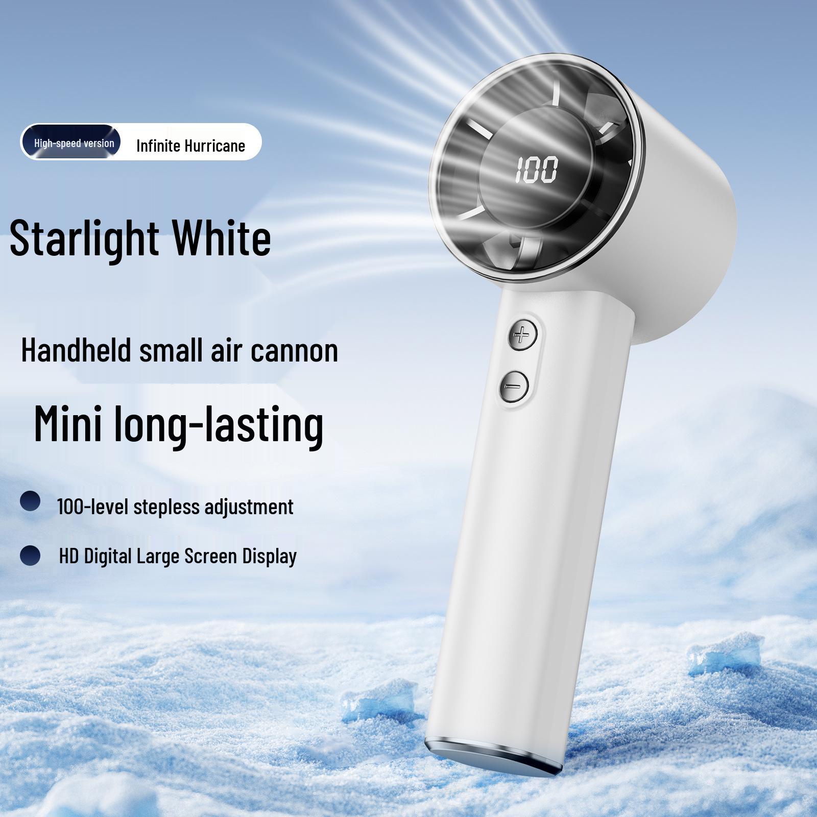 

Portable Mini Handheld Fan for Kids: Silent, Rechargeable, with Digital Display 1200mAh