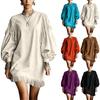 Rochie de damă cu mânecă largă, potrivită pentru muncă și vacanță