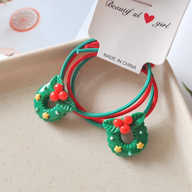 2024 Christmas Santa & Reindeer Hair Ties - High Elasticity (2-Pack)