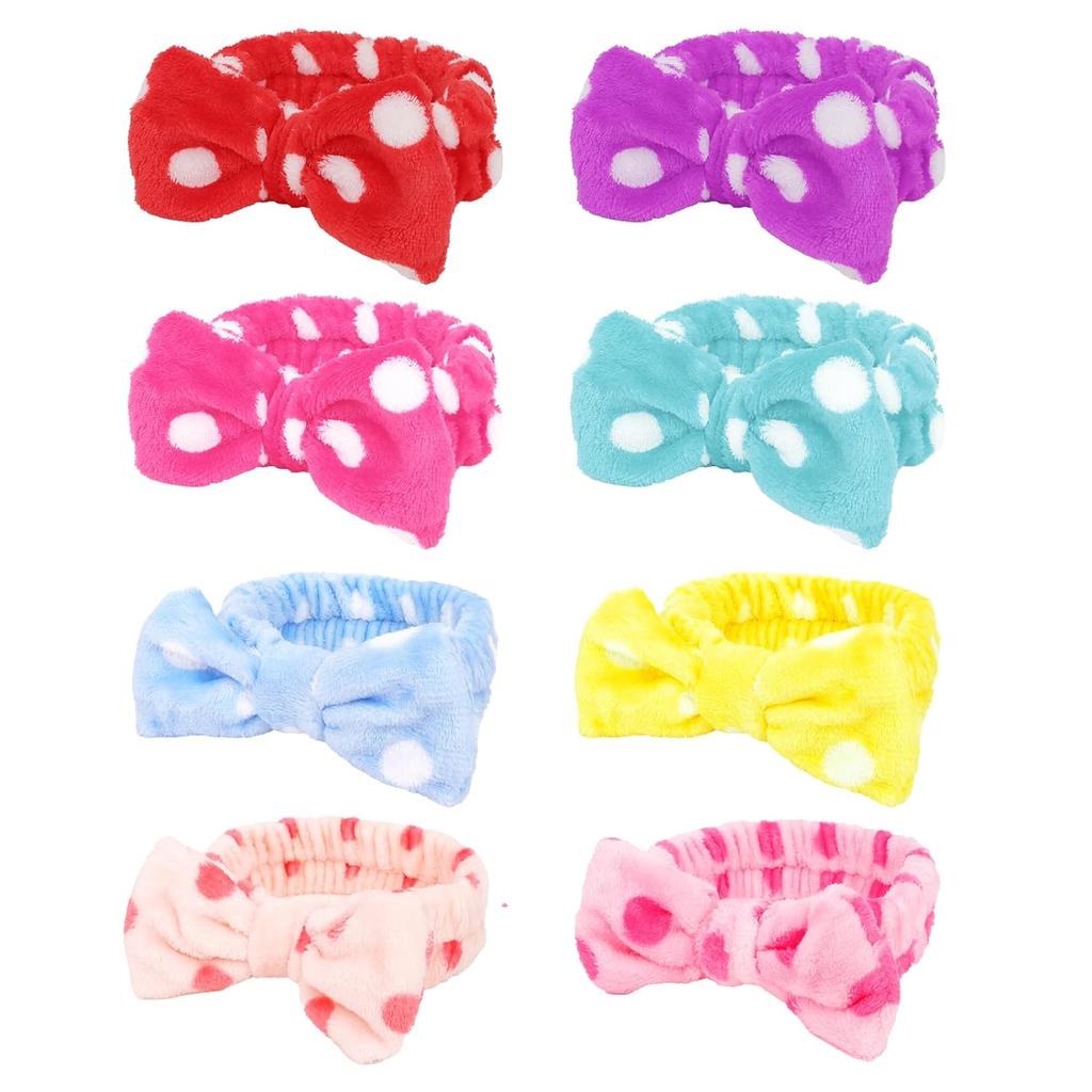 Spa Hoofdband Strik Haarband voor Gezicht Wassen Vrouwen Huidverzorging Hoofdbanden Elastische Make-up Hoofdband Koraal Fleece Gezichtswas Hoofdband