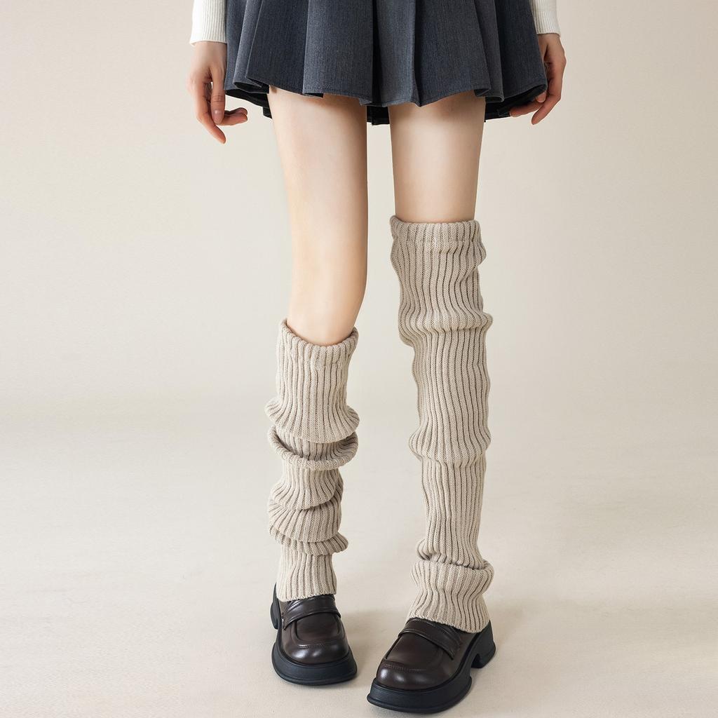 Knee-length Stocking Gloves for Women in Autumn and Winter, Knitted Pile Socks, Long Stockings for Girls, Winter Long Leg Covers