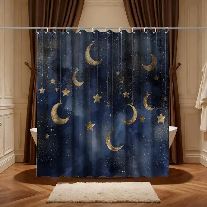 

1pc Bathroom Shower Curtain, Goodnight Storytime Reading, Blue Sky Festival Shower Curtain, Includes 12 Hooks, 180*180cm Bathr 90x180cm