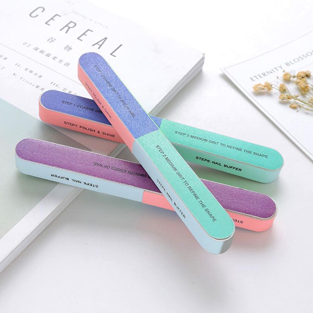 6 Pcs Popular Nail Art Manicure 7 Ways Durable Shiner Buffer Buffing Block Sanding Files