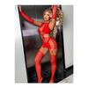 Elegance Mesh Lace Design Red Body Stockings Fancy Wear