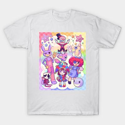 Ασιατικό Μέγεθος Βαμβακερό Unisex T-shirt T-shirt με Εκτύπωση T-shirt The Amazing Digital Circus Εκτύπωση Χωρίς Κόψιμο Κανονική Εφαρμογή