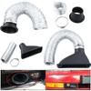 1pcs Universal Car Front Bumper Admission Air Turbo Air Intake Pipe Kit ABS Turbine Inlet Kit Pipe Air Funnel Carbon Fiber Look