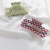 Multicolor Plaid Hair Claw French Design Non Slip Acetate Hollow Hair Barrettes Ponytail Decoration Fashion Hair Props