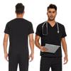 Large Size Men'S And Women'S Straight-Leg Pants Experimental Suit Solid Color V-Neck Short-Sleeved Fashionable And Simple Surgical Suit