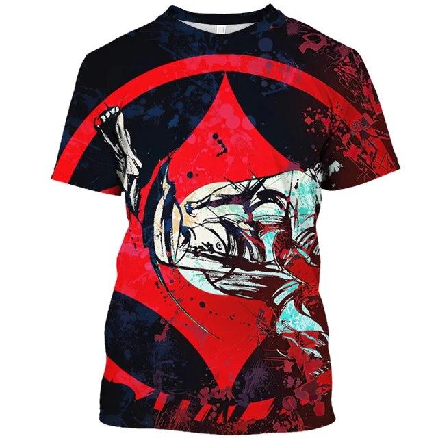Japan Training T-shirt Men's 3d Karate Printed Tee Tops Oversized Short-sleeved High-quality Sportswear Men Quick-drying T Shirt