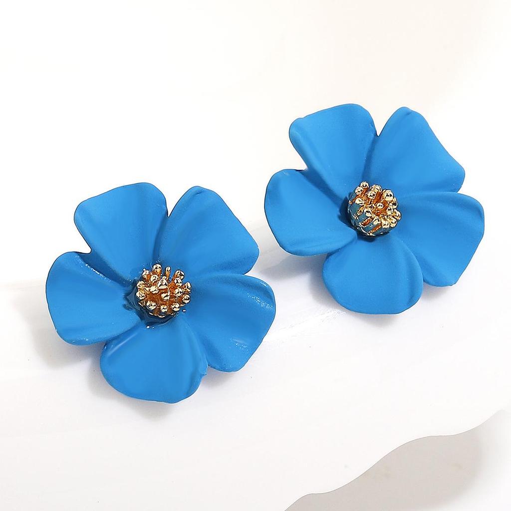 Trendy Multicolor Flower Drop Earrings for Women – Elegant & Slimming European/American Style