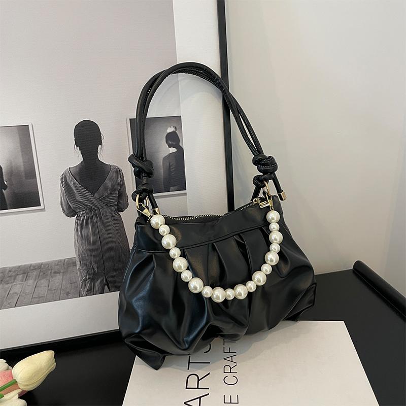 

Женская модная сумка через плечо Cloud Crossbody Bag Плиссированная жемчужная сумка(черный)