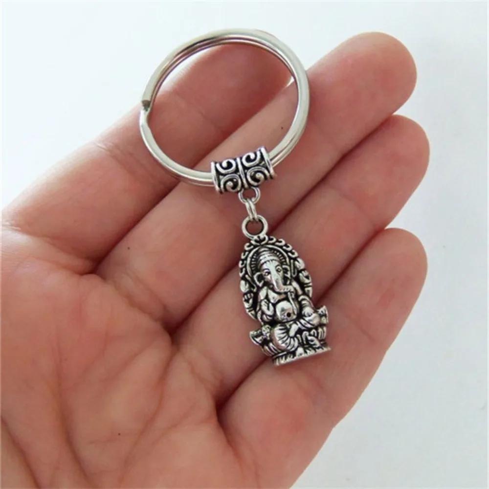 Exquisite Elephant Trunk Buddha Bodhisattva Pendant Keychain for Women Men Family Friends Buddhist Belief Amulet Jewelry Gifts