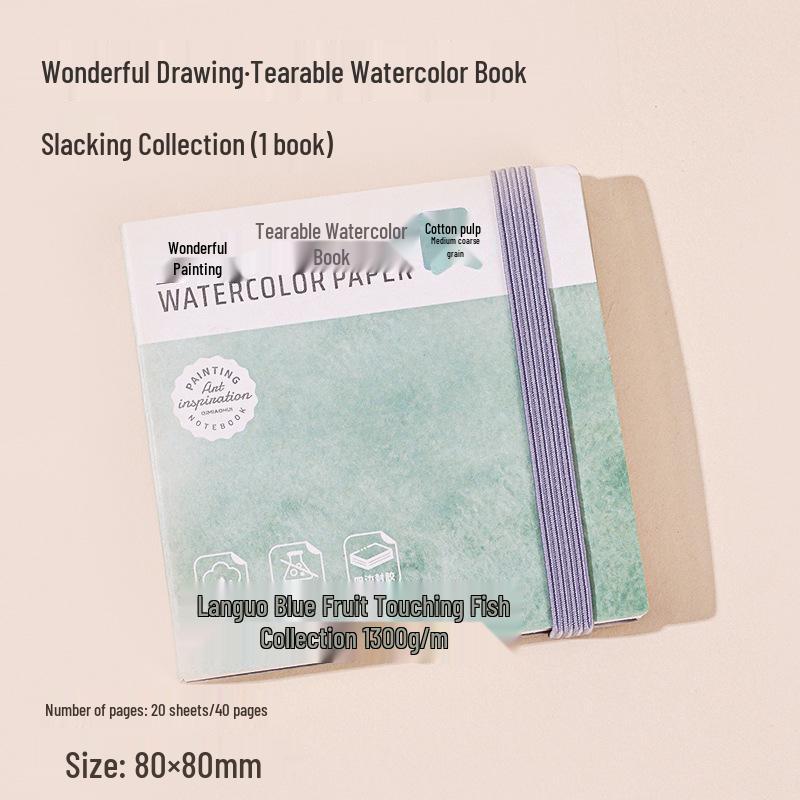 Blue Fruit Acrylic Cardstock Drawing & Doodling Mini Watercolor Pocket Book with Thickened Blank Pages