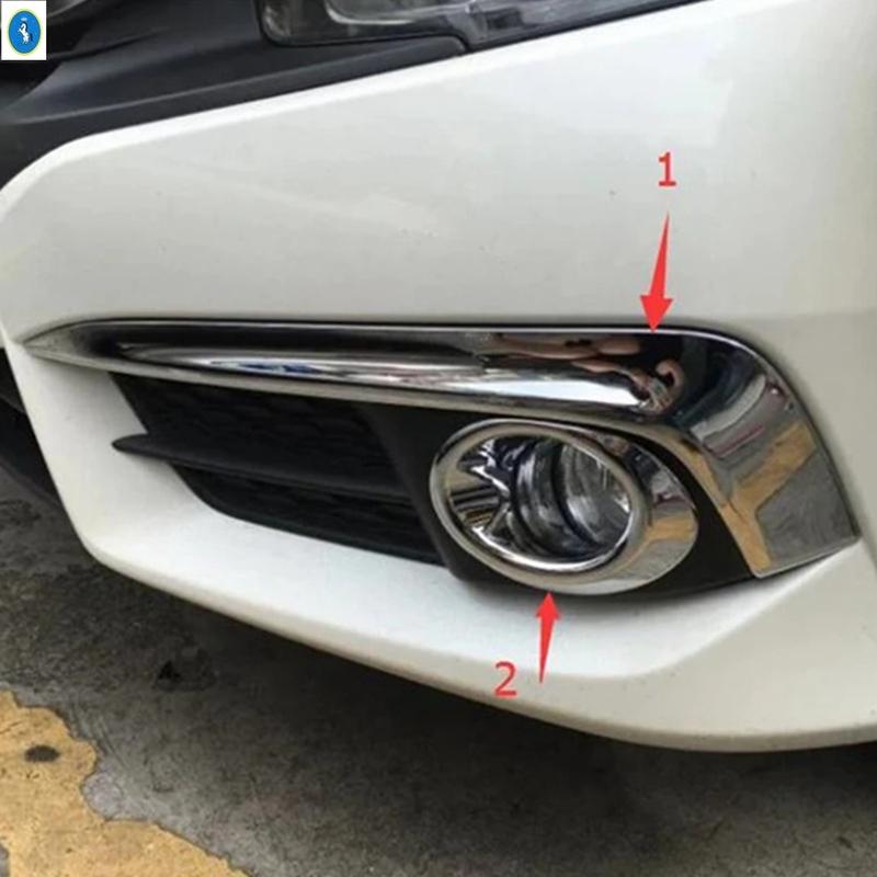 Chrome Car Front Fog Lamp Lights Eyebrow Eyelid Decor Ring Cover Trim For Honda Civic 2016 - 2018 Exterior Refit Kit Accessories