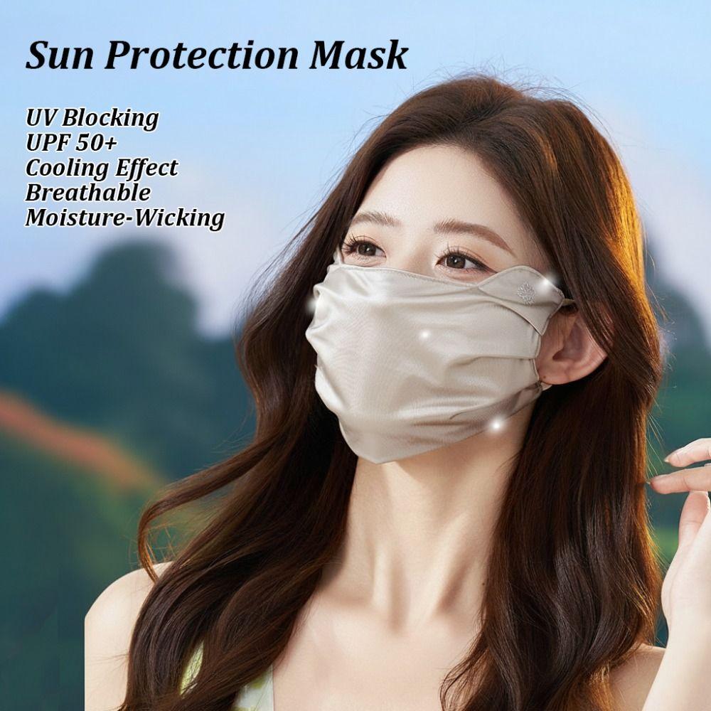 Ice Silk Satin Face Mask for Women UV Blocking Outdoor Masks Soft Half Face Cover  for Outdoor