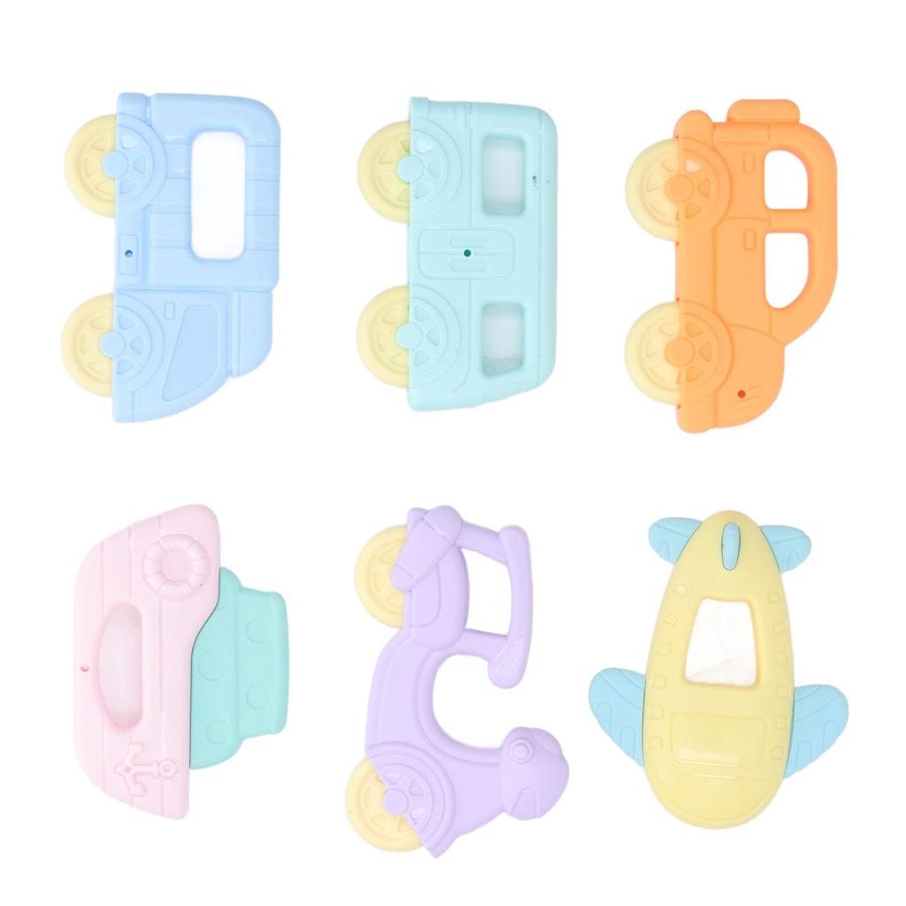 6 Pack Baby Teething Toys Set, Food-Grade ABS Material, Soft & Easy To Grasp, Gentle On Gums, Teething Relief for Infants