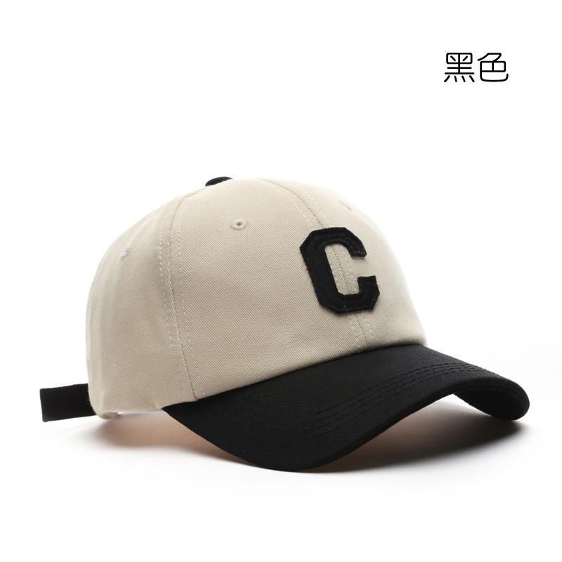 Japanese fashion retro simple letter patch splicing baseball cap outdoor travel sunscreen couple cap