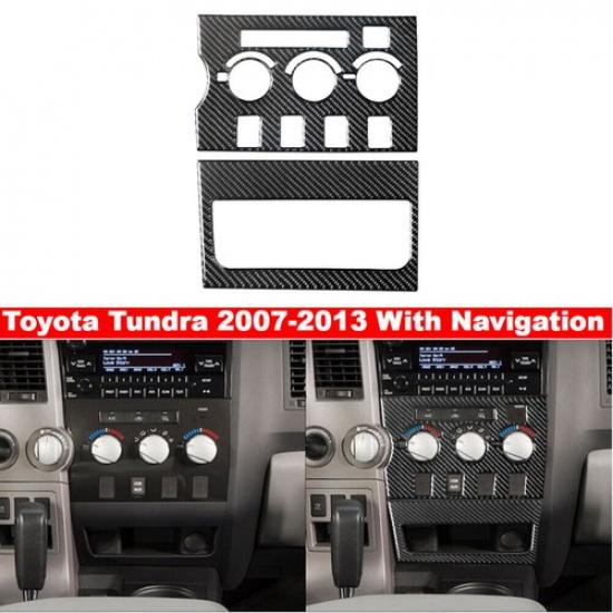 For Toyota Tundra 2007-13 Carbon Fiber AC Console Interior Trim Set Type B 2Pcs