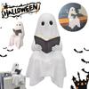 Resin Ghost Reading Statue Cute Halloween Ghost Figurine Spooky Ghost Figurine  Desk Decoration