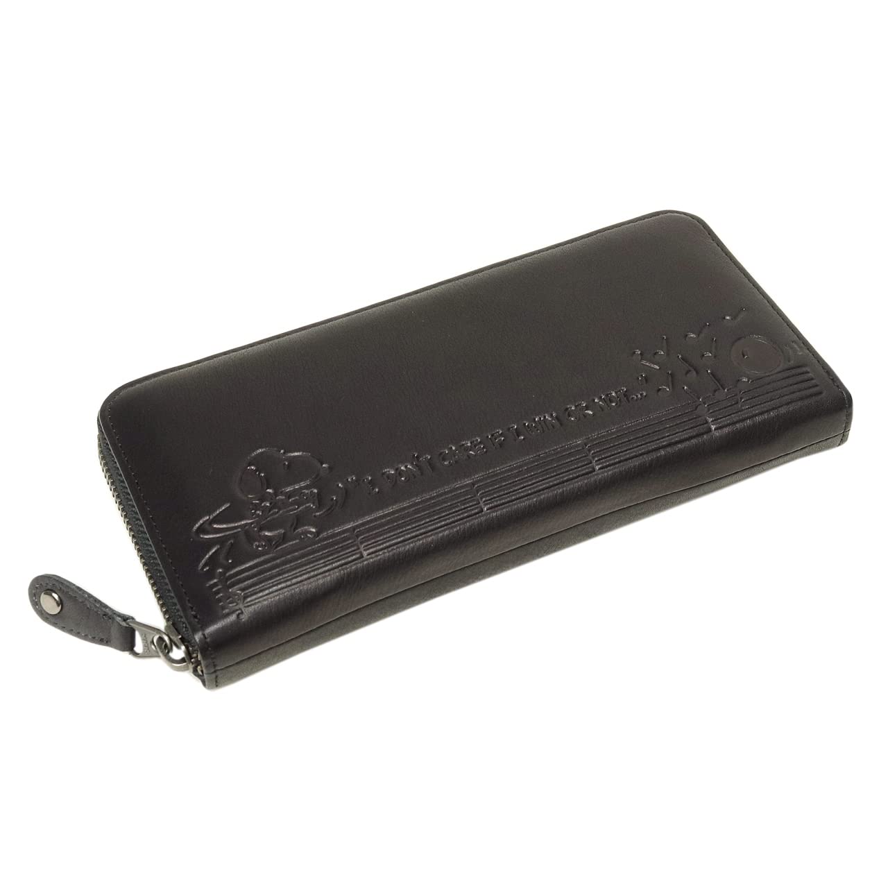 

73282 Довгий гаманець Кругла блискавка Тиснена Натуральна шкіра Чорний [Снупі] Жіночий