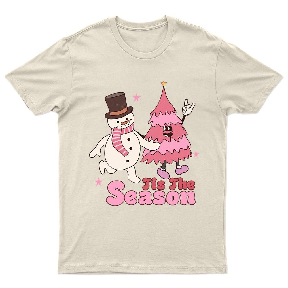 Tis The Season SnowUnisex TShirt Unisex Gift Retro Seasonal Funny Xmas Santa