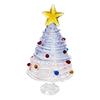Seasonal Home Festive Ornament Glazed Christmas Tree Figurine, Colorful Miniature Xmas Decor, Handcrafted Exquisite Gift for Colleagues Glass