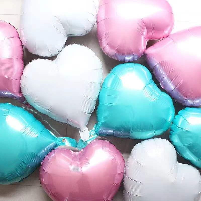Qixi Valentine's Day Romantic Pink Heart & Star Balloons for Weddings & Birthdays