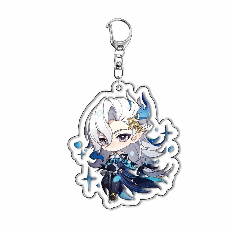 Clorinde Neuvillette Lyney Wriothesley Arlecchino Navia Cosplay Anime Costume Keychain Key Accessories Pendant