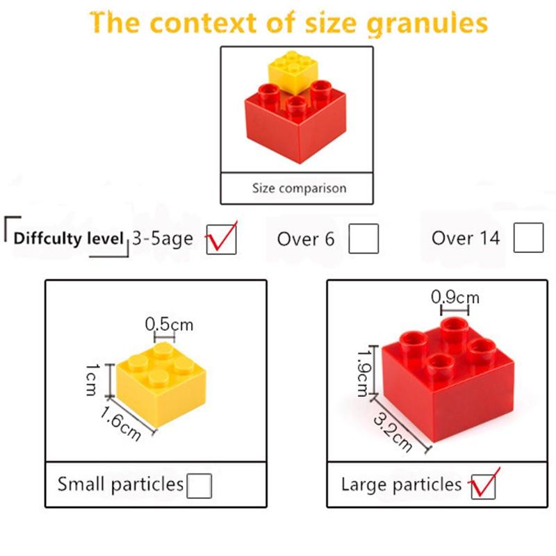 Duplo Size Ventilatore a manovella Grandi blocchi di particelle Puzzle assemblato Mulino a vento Giocattoli creativi per bambini