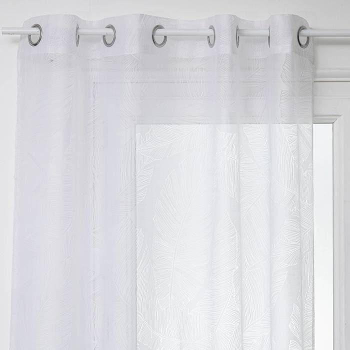 Voilage "Devo" blanc 140x240cm - Atmosphera createur d'interieur