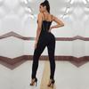 Shascullfites Women's Black Camo Catsuit Long Leg Jumpsuit Front Zip Body Shaper Bodysuits Regular Fit