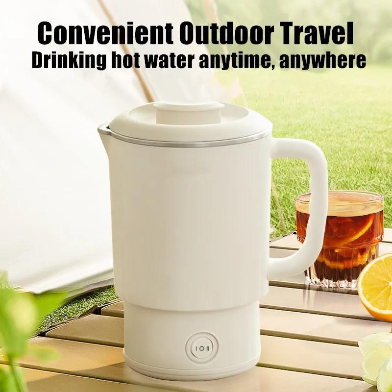 0.8L Mini Folding Kettle Portable Water Heater 600W 600ml Electric Kettle Home Kettle Electric Boiling Pot Easy To Travel