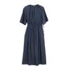 DRAWER 6526-299-1409 Navy Gathered Short Sleeve Dress Dress 36 NavyUsed