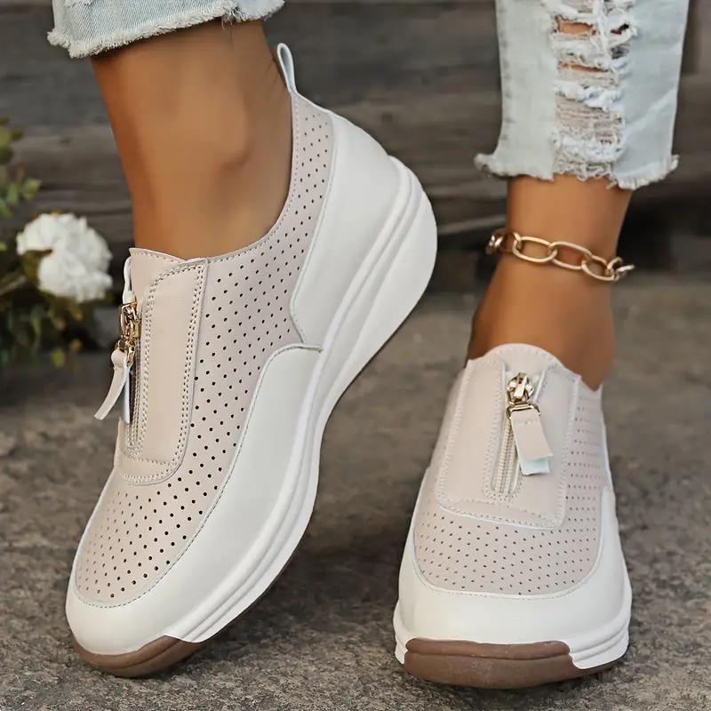 

Весна/лето Новые римские ретро-кеды с мягкой подошвой Повседневные женские туфли с молнией спереди Туфли для мам Лоферы 37 хаки