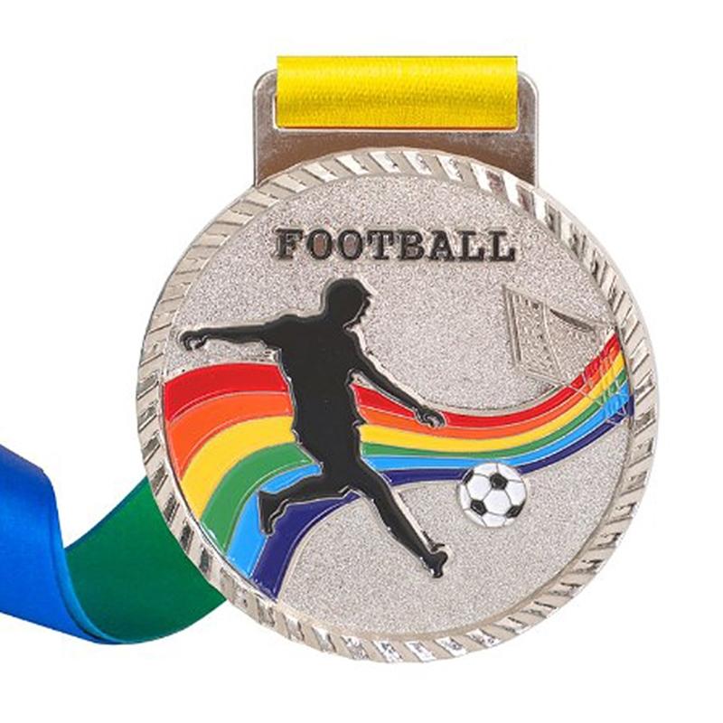 

Футбольные медали для детей и взрослых Золотые/Серебряные/Бронзовые Наградные медали Сувениры для вечеринок Металлические призы Награды для футбольных игр серебряный