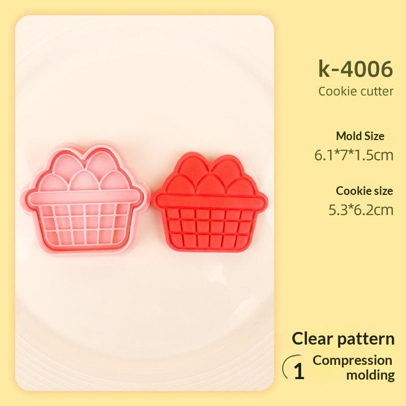 1/4 Bucăți Matriță Brioșe Iepuraș de Paște Plastic Iepuraș Ou Tăietor de Prăjituri Ștampilă Embosator Petrecere de Paște Fondant Tort Decorațiuni de Copt