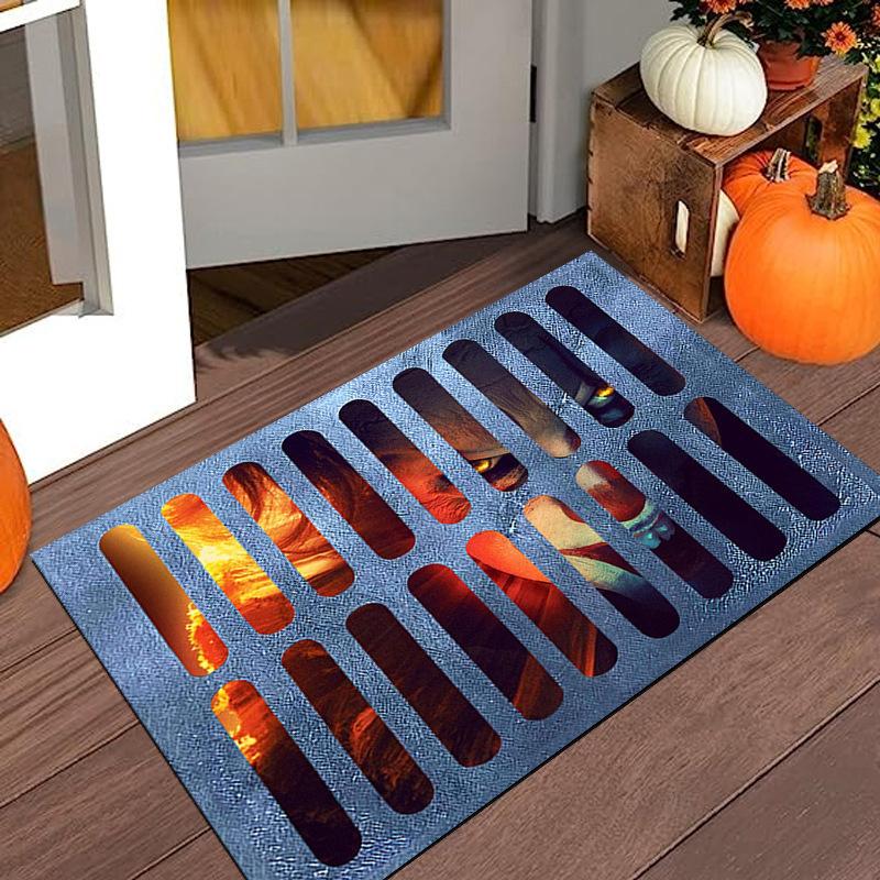 Halloween Joker Carpet 3D Visual Stereoscopic Floor Mat Entrance Foot Mats Kitchen Living Room Balcony Party Home Decoration