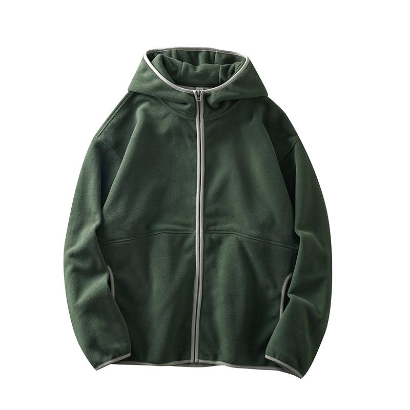 Men's Double-Sided Fleece Hoodie Autumn and Winter Warm Windbreaks Zipper Jackets for Men