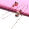 Purple Gold-Plated Rose Gold Fashionable Long Pure Shiny Exquisite Round Ball Pendant Earline