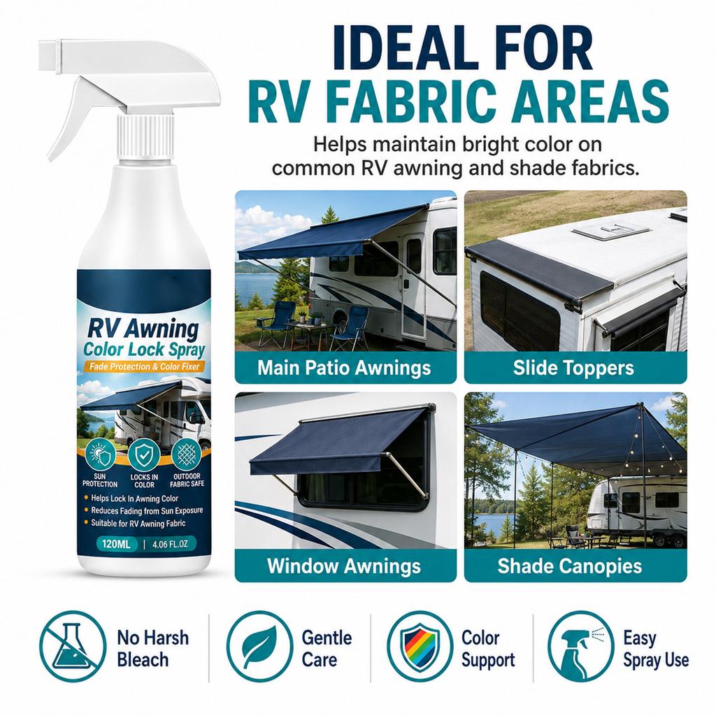 Wohnmobil-Markisen-Farbfixierspray – Outdoor-Stofffarbsiegel mit Sonnenschutz für Planen, Terrassenüberdachungen und Abdeckungen
