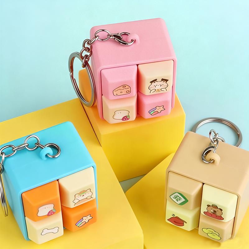 Four-key Fingertip Pressing Key Keychain Adult Stress-relieving Finger Keyboard Game Key Chain Fun with Sound and Light Toys