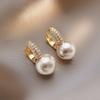 Korean Fashion 925 Silver Pearl Drop Earrings For Women