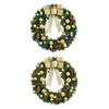 Christmas Door Wreath Artificial PVC with Lighting Holiday Wall Garland for Porch and Home Interiors