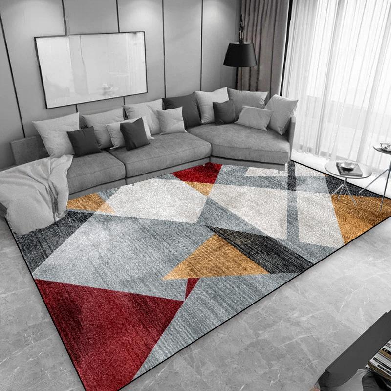 Modern Light Luxury Carpets for Living Room Geometric Sofa Area Rug Large Bedroom Decoration Rugs Non-slip Coffee Tables Mat